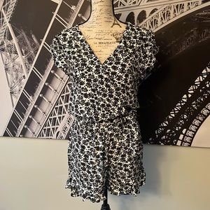 Loft Black and White Romper